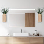 Wooden Wall Planter Vase Set of 2, Boho Hanging Planter - Image 3