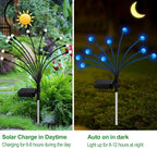 Kohlrabi Solar Garden Lights Outdoor, 4 Pack 40 LED Solar Blue Firefly Lights - Image 3