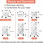 GameXcel Vertical Planter 5 Tier Stackable Planters Garden Planters Strawberry - Image 6