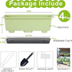 Window Box Planter 4 Packs, 17 Inches Rectangle Flower Pots - Image 6