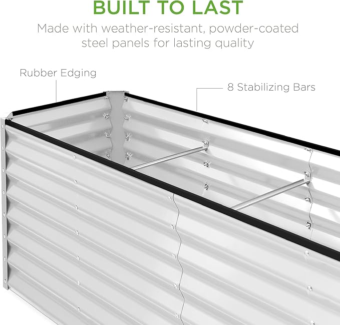 Best Choice Products 8x2x2ft Raised Outdoor Metal Garden Bed, Deep Root Box - Image 7
