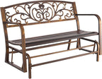 VEVOR Outdoor Bench, 50 inch, Carbon Steel Metal Frame by VEVOR