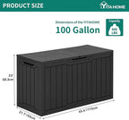 YITAHOME 100 Gallon Resin Deck Box, Weather Resistant Outdoor Storage Box - Image 7