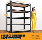 Set of 3 Garage Shelving Heavy Duty Storage Shelves, Metal Adjustable Shelving - Image 3