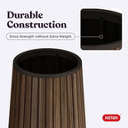 Keter Signature Conic 23.8 Inch Tall Round Large Wood Look Planter - Image 9