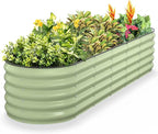 Kesfitt Raised Garden Bed, Metal Galvanized Steel Oval Garden Bed 8x2x1.5 ft by Kesfitt