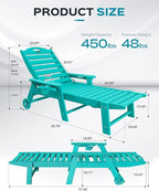 Outdoor Lounge Chair Set of 4, All Weather Patio Chaise Lounge Chair - Image 3