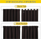 NICETOWN 2 Panels Outdoor Curtains Waterproof Pocket & Back Tab on Top & Bottom - Image 3