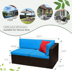 Devoko 2 Pieces Patio Furniture Sofa Sets Outdoor All Weather Sectional Corner - Image 7