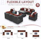 NICESOUL 9 Piece Large Patio Furniture Set - Image 4