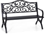 Sophia & William 50" Outdoor Garden Bench Patio Park Bench, Cast Iron Metal by SophiaWilliam
