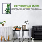 Fashion&cool Side Tables for Small Space, Metal Outdoor Indoor Round Side Table - Image 6
