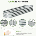 zizin Oval Galvanized Raised Garden Bed Kit 8x2x1ft Metal Planter Box - Image 6