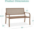 Best Choice Products Outdoor Bench 2-Person Metal Steel Benches Furniture - Image 2