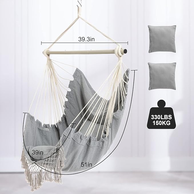Hammock Chair, Hanging Rope Swing Seat - Image 4