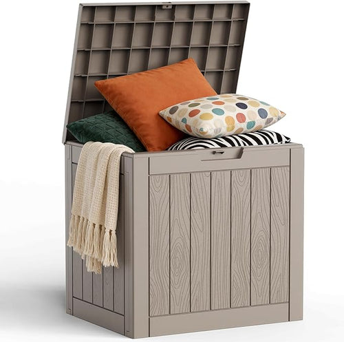 30 Gallon Outdoor Deck Box, Lockable Waterproof Outdoor Storage Boxes by MAIUSCOLI