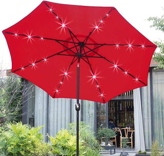 Sunnyglade 9' Solar LED Lighted Patio Umbrella - Image 5