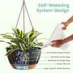 4 Pack 8 Inch Self Watering Hanging Planters - Image 4