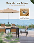Outdoor Patio Dining Sets, Aluminum 5 Piece HDPS Outdoor Dining Table Set - Image 5