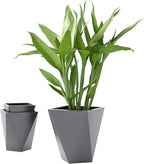 Outsunny Set of 3 Tall Planters, MgO Indoor Outdoor Planters by Outsunny