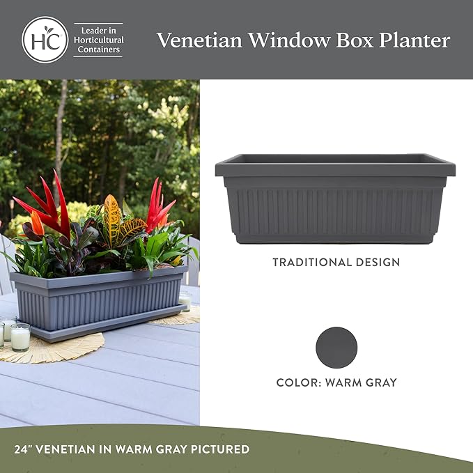 The HC Companies Venetian Window Planter Box w/Drain Plug - Image 2