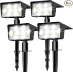 Solar Spot Lights Outdoor with 60 LED & Auto On/Off, 4 Pack Solar Lights by Unknown