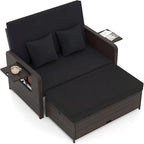 Tangkula Patio Rattan Daybed by TANGKULA