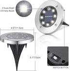 LYHOPE Solar Ground Lights Outdoor, 8 Pack 8 LED Solar Disk Lights Waterproof - Image 6