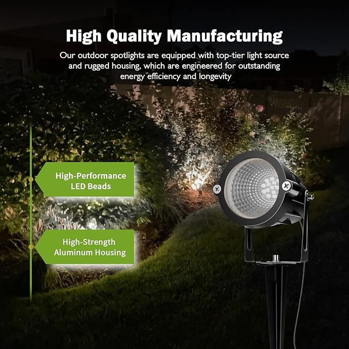 Outdoor Spotlight Cool White 6000K, 10W LED Spot Lights Outdoor - Image 3