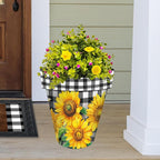 Briarwood Lane Checkered Sunflowers Decorative Large Planter - Image 2
