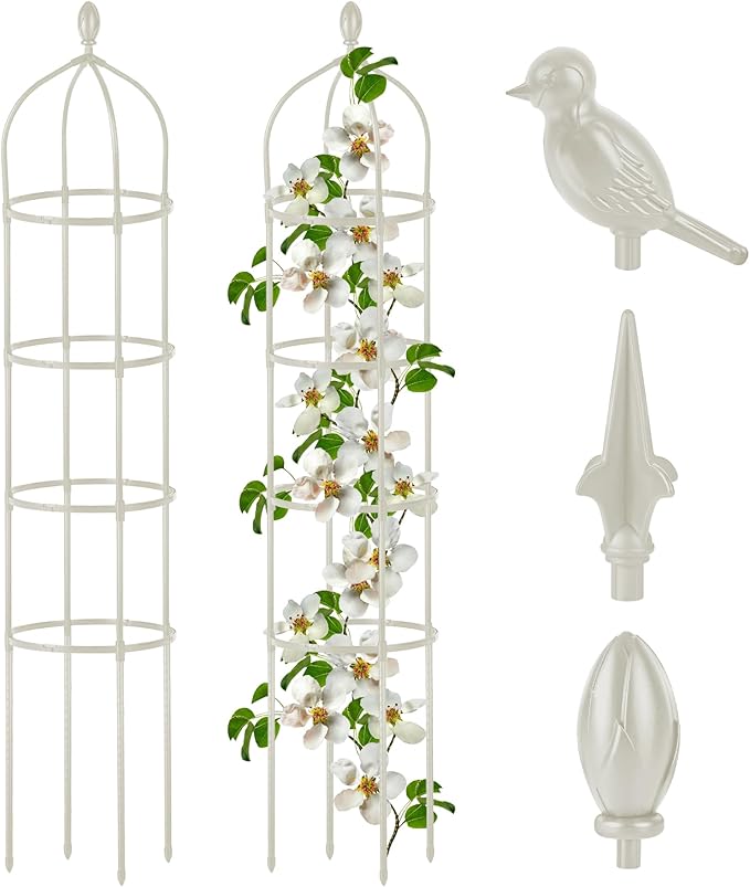 Garden Obelisk Trellis for Climbing Plants Outdoor 6 Ft Rose Bush Round Trellis by Miuwauer