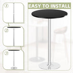 Flamaker Round Bistro Pub Table Modern Style Metal Base MDF Top Cocktail Bar - Image 7