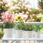 16 inch Plastic-Flower-Pot-for-Indoor-Plants, 4 Pack Large Outdoor Planter Pot - Image 5