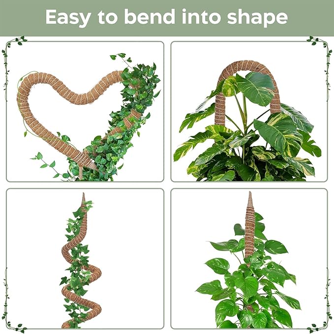 4 Pack 48'' Bendable Moss Pole Monstera Plant Support - Image 4