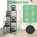 Plant Stand Indoor Outdoor 5 Tier Black Metal Plant Holder 31 in Tall 9 in Wide - Image 5