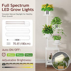 Plant Stand Indoor with Grow Light, 5-Tiered Tall Plant Stand Indoor, Metal - Image 3