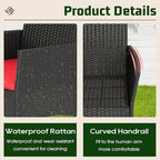 FDW | 4-Piece Patio Furniture Set | Red | Outdoor Wicker Furniture - Image 3