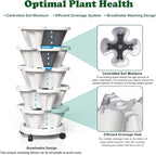 7 Tiered Strawberry Planters 2 Pack, Vertical Stackable Planter, Herb Stacking - Image 2