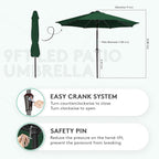 JEAREY Upgrade 9FT LED Lighted Patio Umbrella, Solar Outdoor Umbrella, Tilt - Image 4