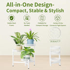 3 Tiered Tall Plant Stand Indoor Outdoor, Metral Plant Shelf - Image 5