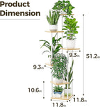 Bamworld White Plant Stand Indoor 6 Tier Metal Plant Shelf - Image 4