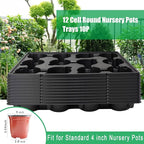 12 Cell Round Nursery Pots Trays Thickened Durable Seedling Pots Shuttle - Image 6