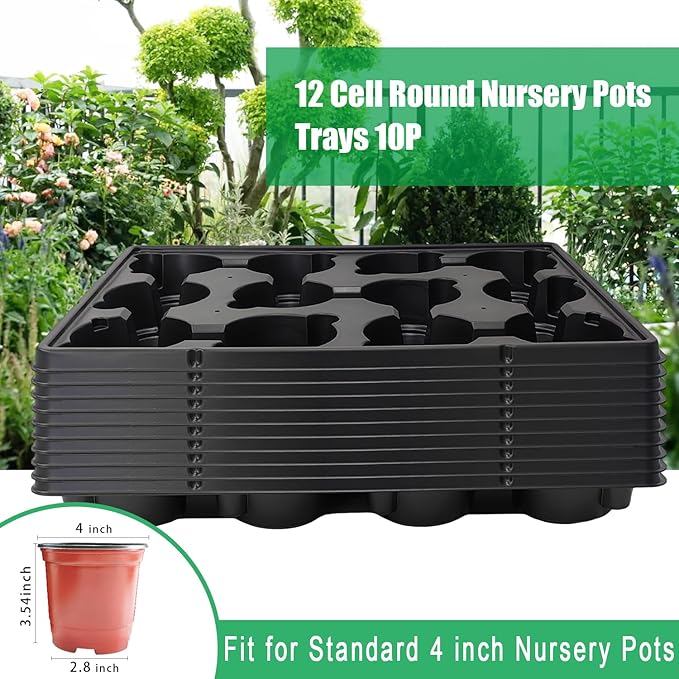 12 Cell Round Nursery Pots Trays Thickened Durable Seedling Pots Shuttle - Image 6