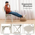 VINGLI Plastic Outdoor Dining Chairs Set of 2, Stackable Patio Cream White - Image 7