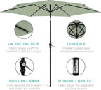 Best Choice Products 10ft Outdoor Table Compatible Steel Polyester Market Patio - Image 5