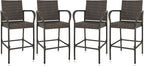 SUPER DEAL Upgraded Wicker Bar Stool Chairs Outdoor Backyard Rattan Chair by Superdeal