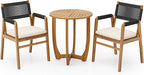 Christopher Knight Home Zed 3 Pieces Outdoor Dining Set, Acacia Wood Dining - Image 4