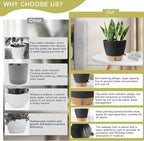 Plant Pots, 12/10/9/8/ Inch Large Plastic Self Watering Flower Pots Indoor - Image 6