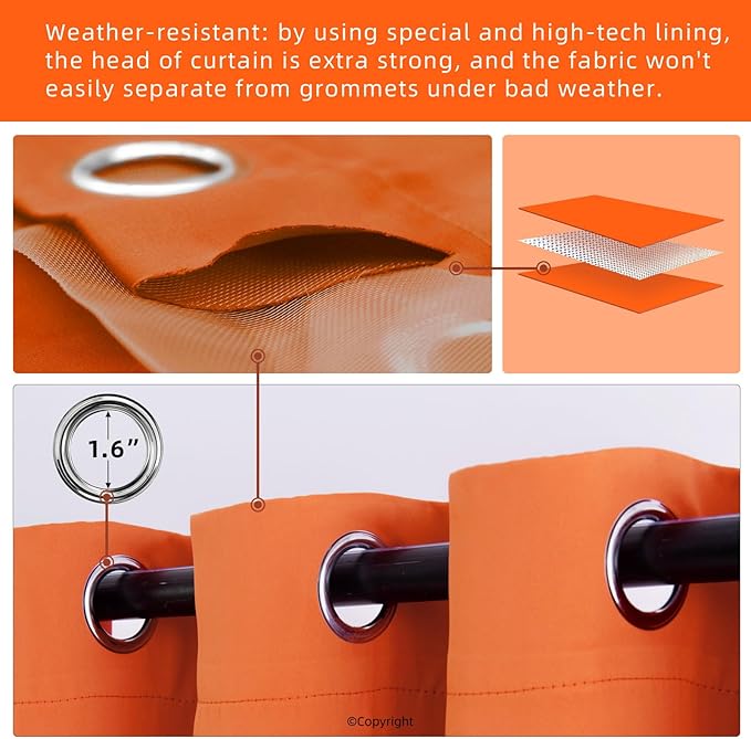 Waterproof Outdoor Curtain W105 x L108 - Image 3