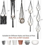Mkono Macrame Plant Hangers, 5 Pack Different Tiers Indoor Hanging Planters - Image 2